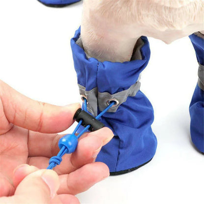 Waterproof Anti-Slip Winter Dog Boots with Socks (4 Pack) - size reference