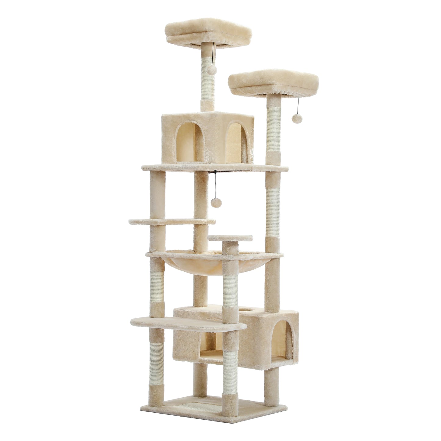 Large Multi-Level Plush Cat Tree with Condos - AMT0204BG