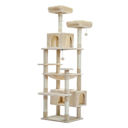 Large Multi-Level Plush Cat Tree with Condos - AMT0204BG