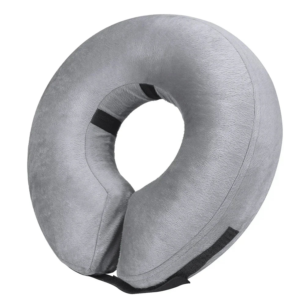 Inflatable Recovery Cone Collar for Dogs and Cats - M / Grey