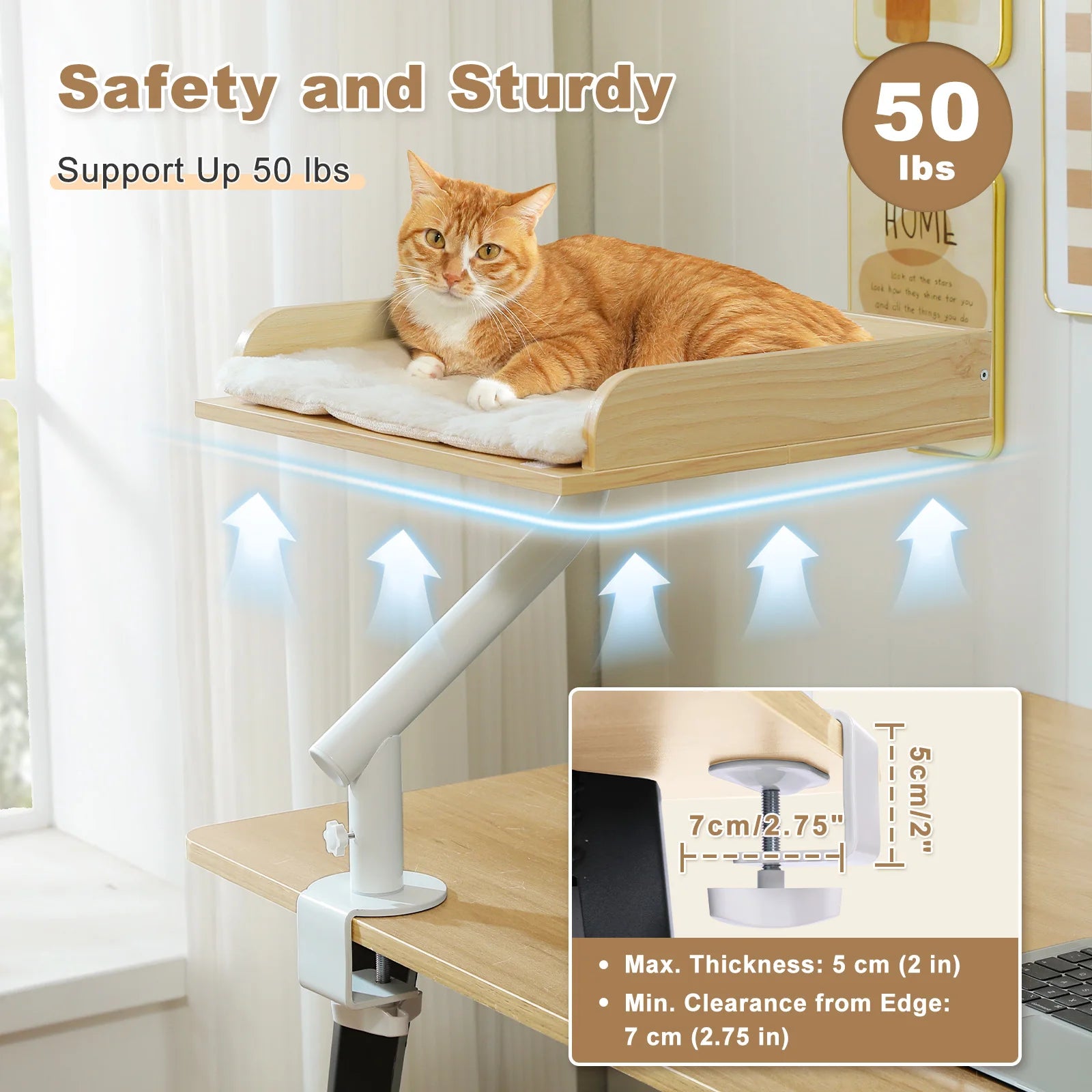 360 Degree Rotatable Cat Desk Bed with Adjustable Stand - view 19