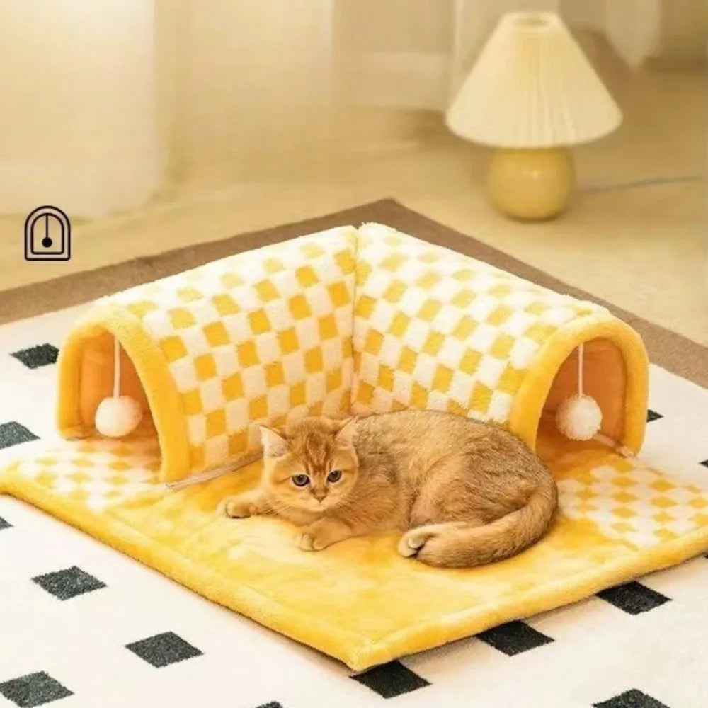 Cat Nest Tunnel with Digging Holes for All Seasons - side view