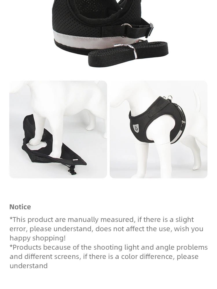 Reflective Mesh Dog Vest Harness with Leash - view 15
