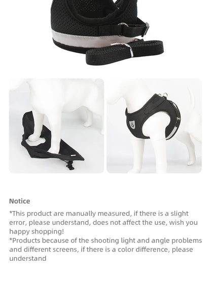 Reflective Mesh Dog Vest Harness with Leash - view 15