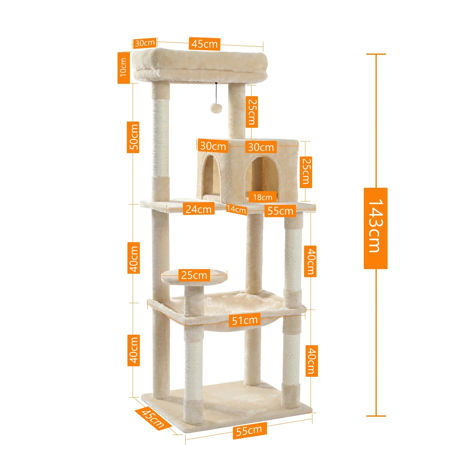 5-Level Cat Tree Tower for Large Cats with Hammock - lifestyle