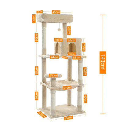 5-Level Cat Tree Tower for Large Cats with Hammock - lifestyle