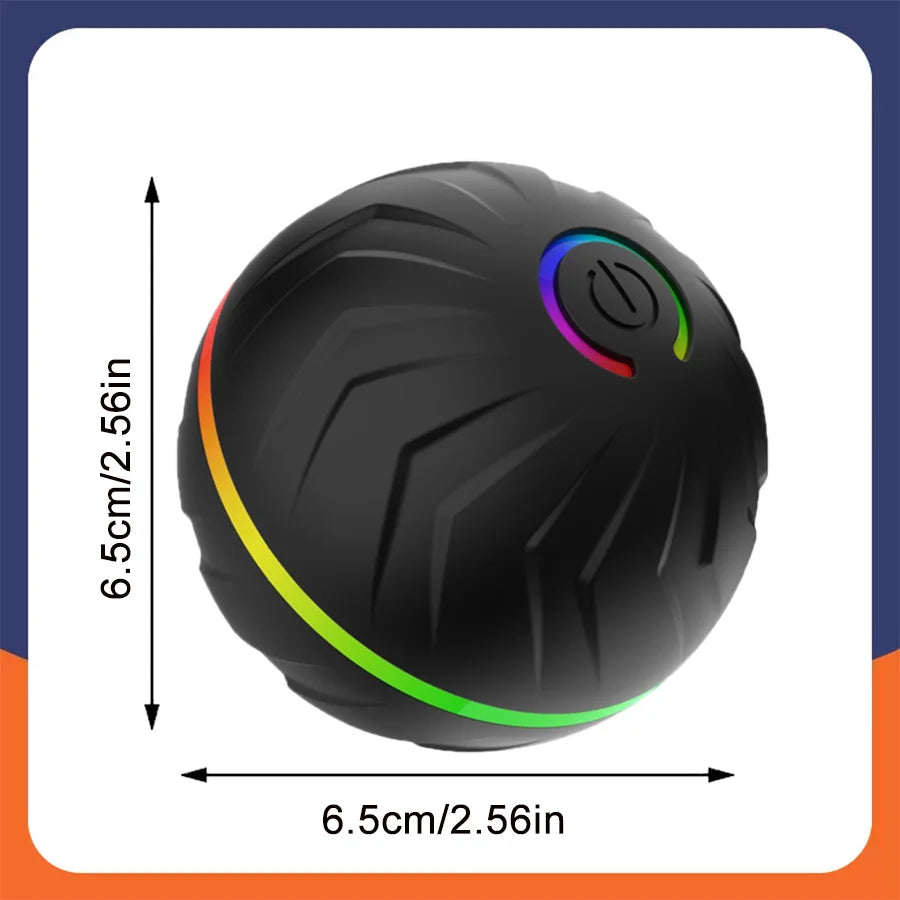 USB Rechargeable Smart Rolling Dog Ball - Black ZX