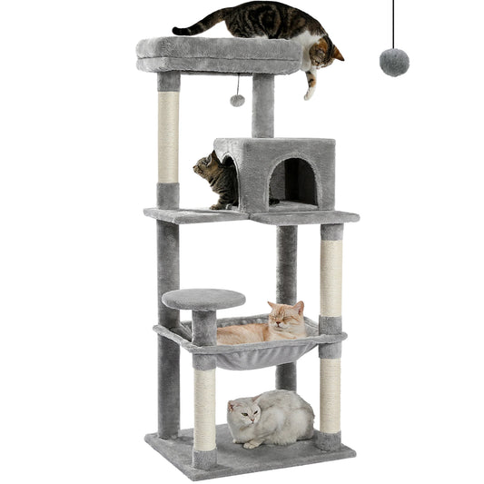 5-Level Cat Tree Tower for Large Cats with Hammock