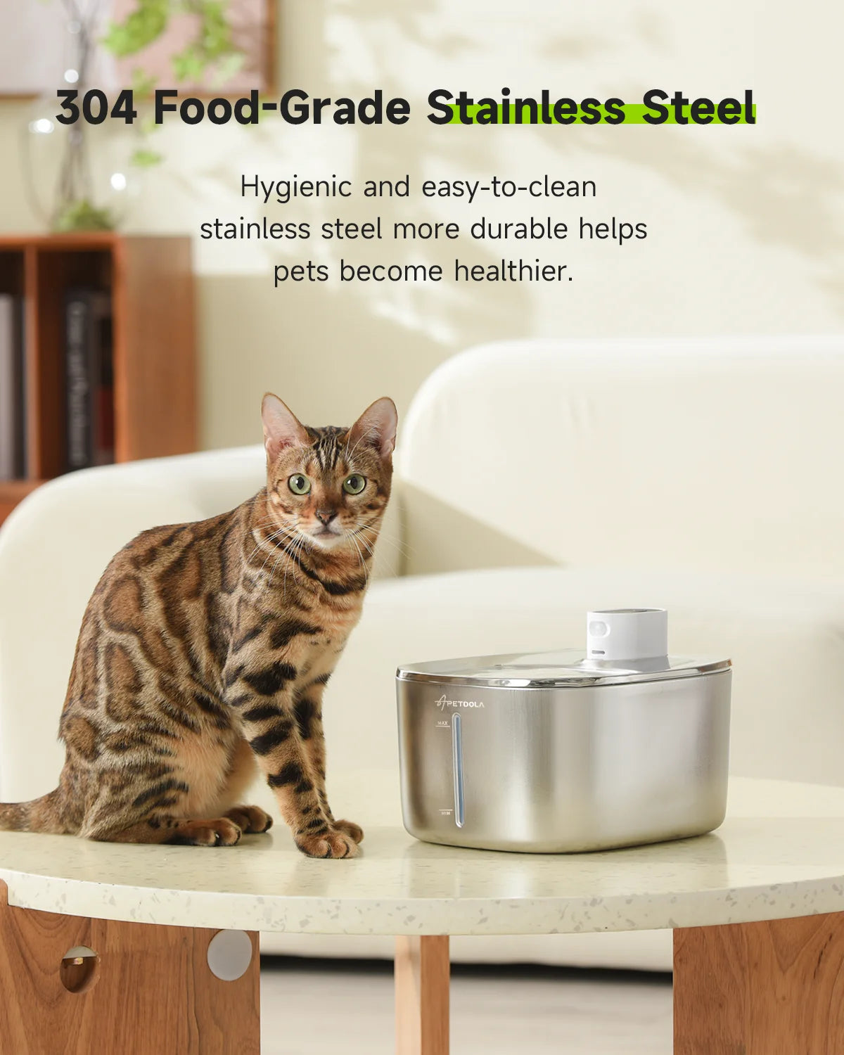 Wireless 4L Pet Water Fountain with Auto Sensor - detail