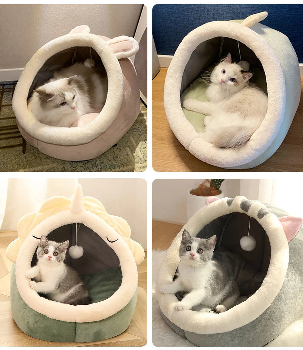 Foldable Cartoon Cat Cave Bed (Washable) - view 21