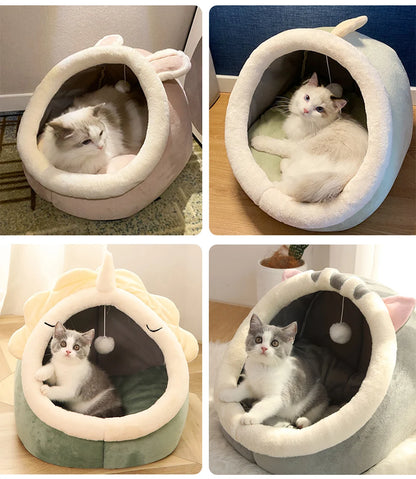 Foldable Cartoon Cat Cave Bed (Washable) - view 21