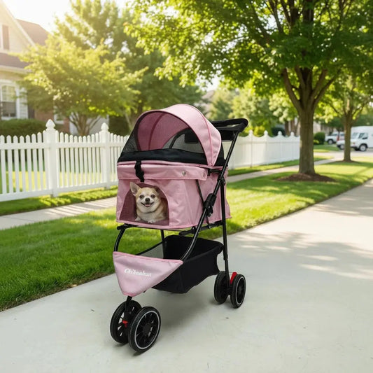 Foldable Pet Stroller for Small Dogs and Cats