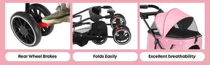 Foldable Pet Stroller for Small Dogs and Cats