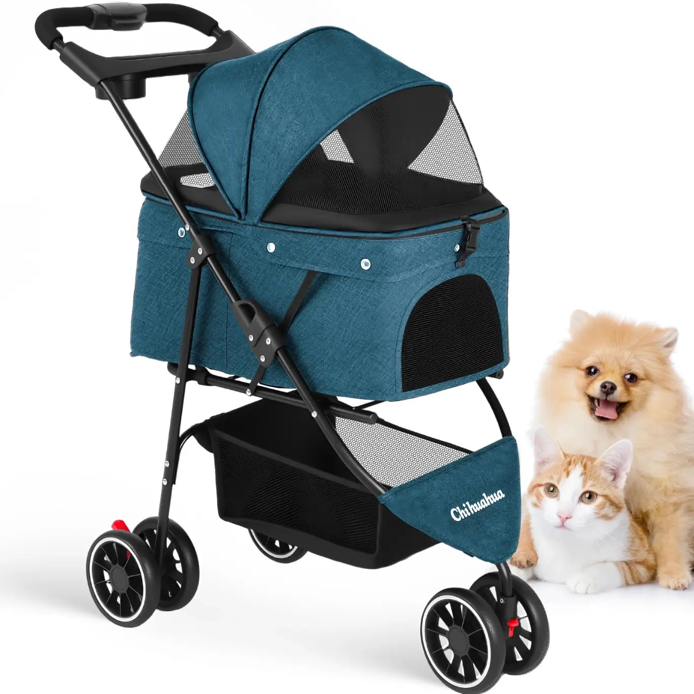 Foldable Pet Stroller for Small Dogs and Cats