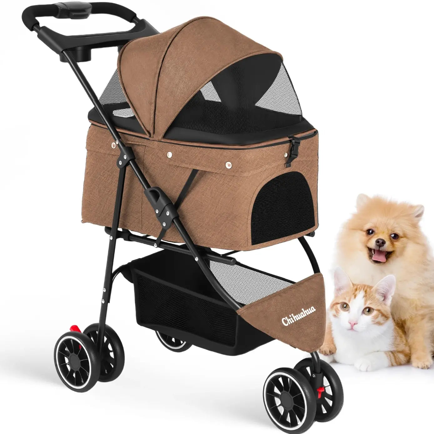 Foldable Pet Stroller for Small Dogs and Cats