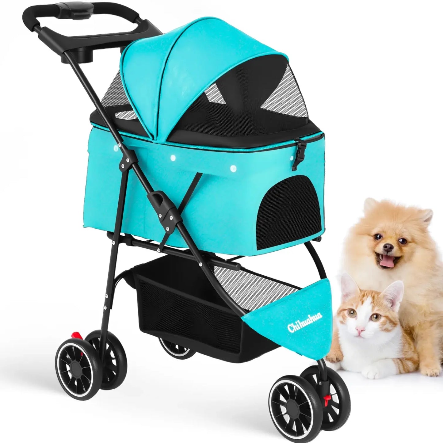 Foldable Pet Stroller for Small Dogs and Cats