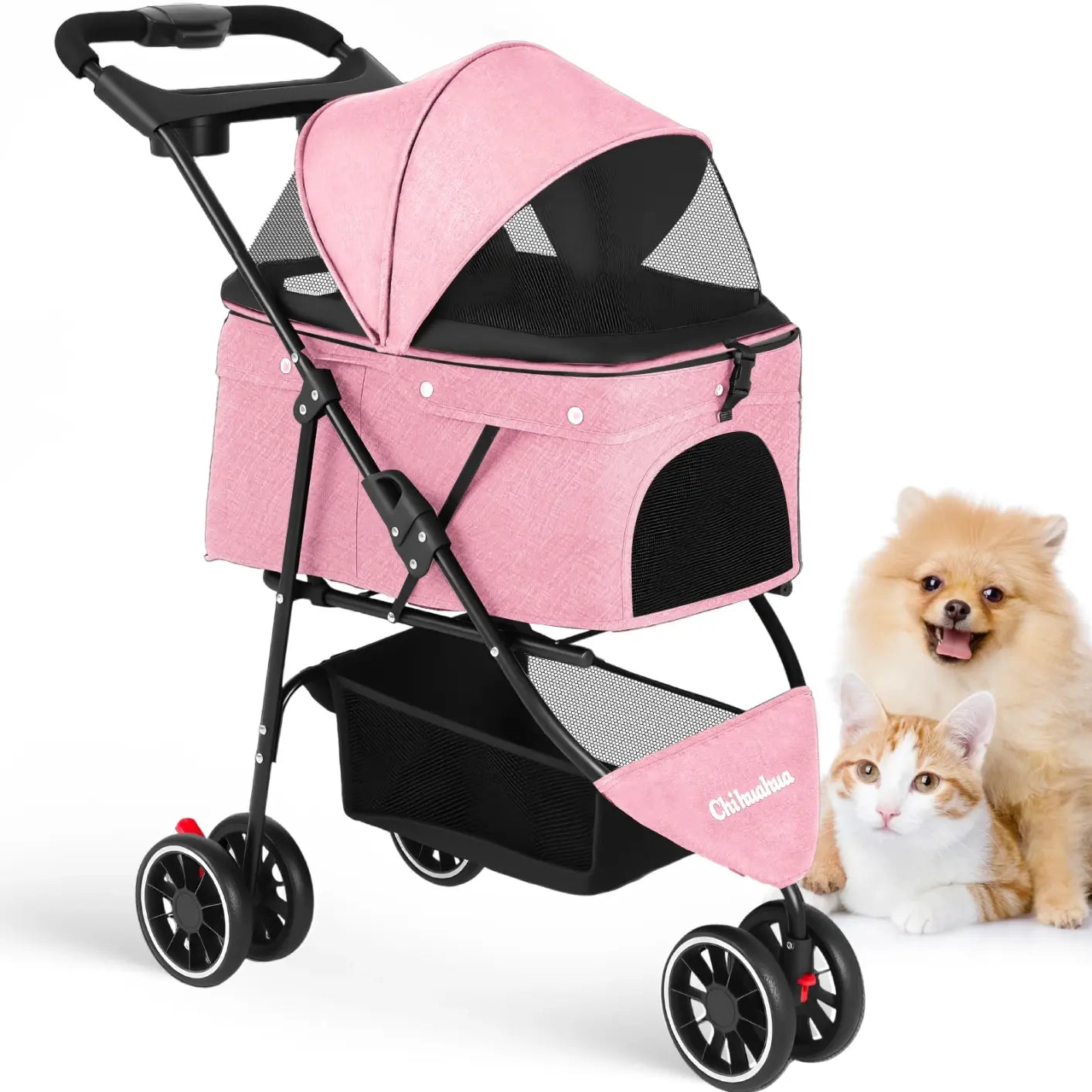 Foldable Pet Stroller for Small Dogs and Cats