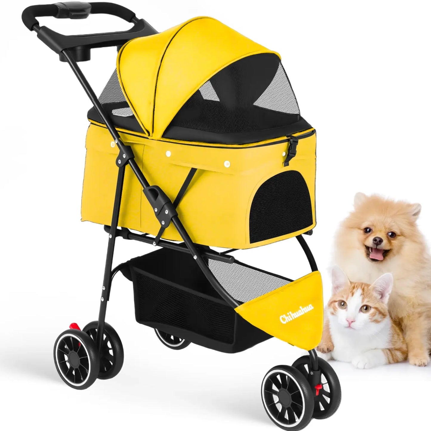 Foldable Pet Stroller for Small Dogs and Cats
